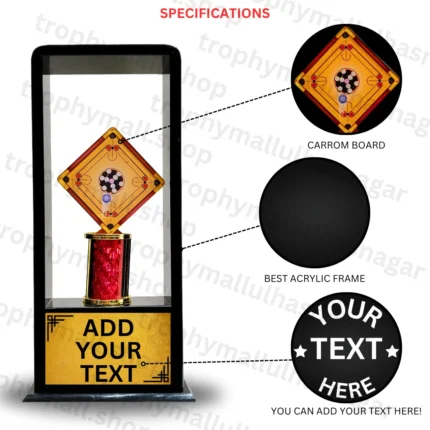 Carrom Edition in Big Black Acrylic Frame