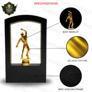 Wooden Bowler Trophy