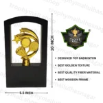 Wooden Badminton Trophy