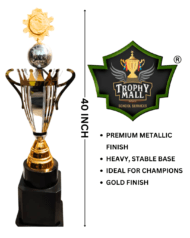 Modern Metallic Trophy – Stylish Contemporary Metal Award for Excellence