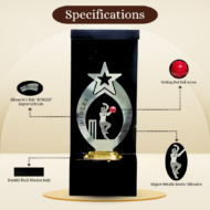 Red Ball Cricket Bowler Trophy - Image 2