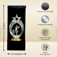 Red Ball Cricket Bowler Trophy - Image 4