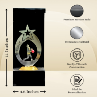 Red Ball Cricket Fielder Trophy - Image 4
