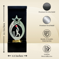 Red Ball Cricket Batsman Trophy - Image 3